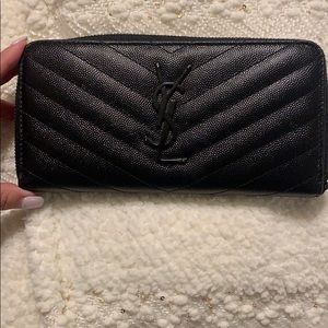YSL ALL BLACK WALLET
